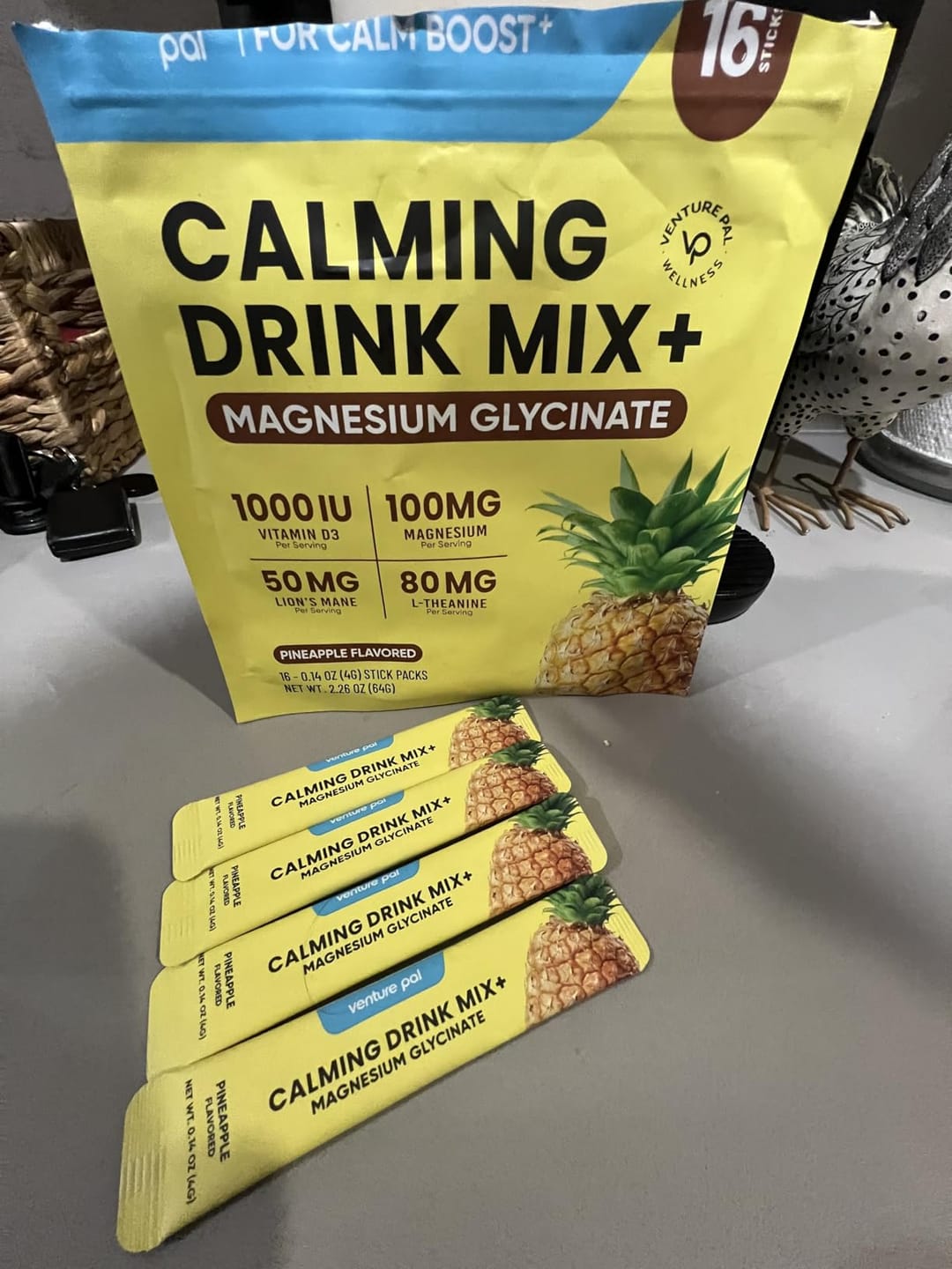 Customer photo review of Magnesium Glycinate Powdered Drink Mix - Pineapple- 16 Sticks
