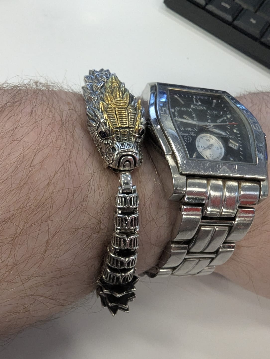 Customer photo review of JÖRMUNGANDR - The World Serpent Bracelet | Handcrafted Stainless Steel Viking Jewelry