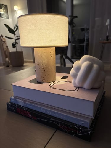 Ria S. review of Auríe Portable Lamp | Travertine Stone & Linen image 1 out of 1