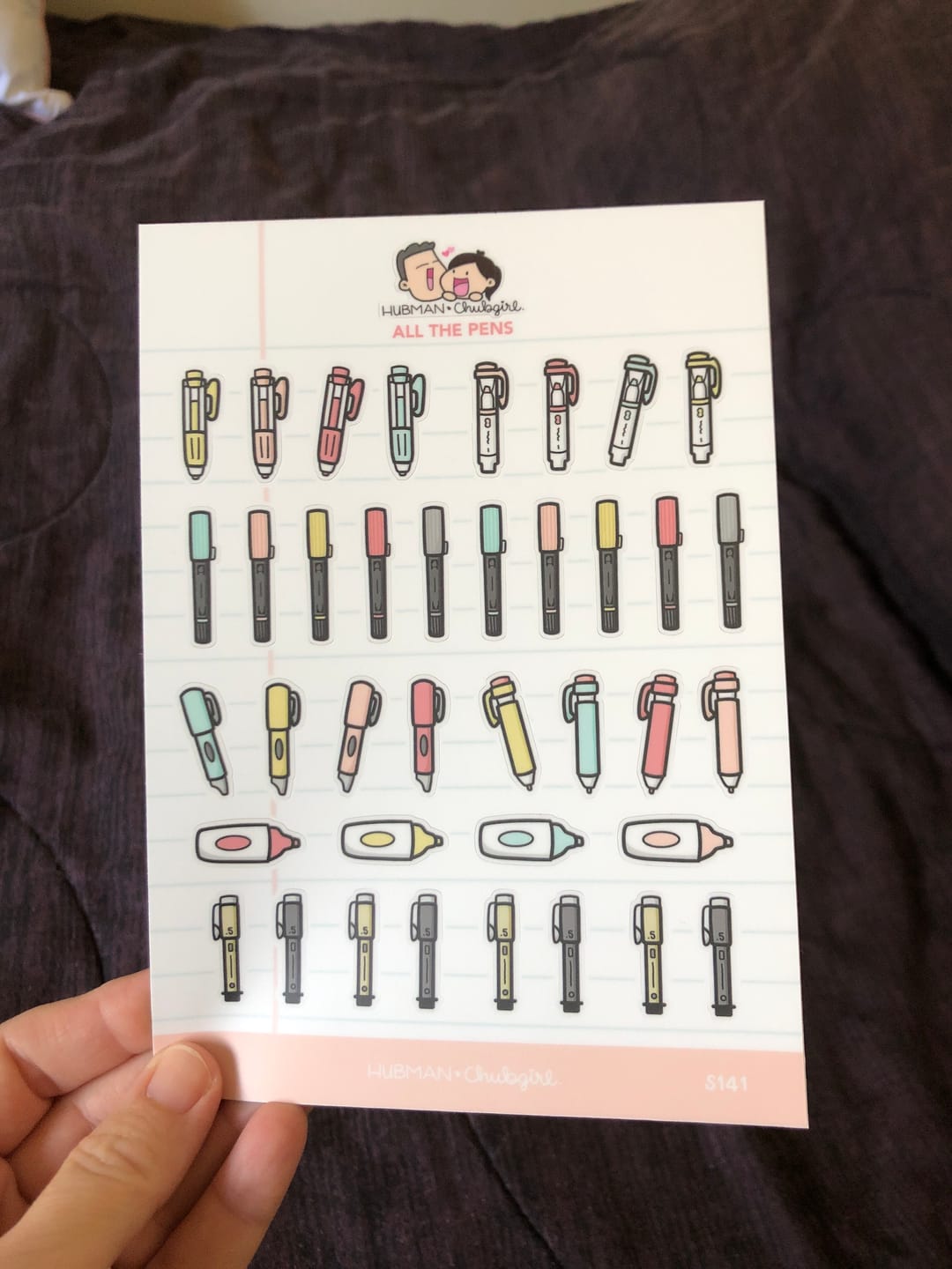 Customer photo review of Sticker Sheet - All the Pens Pink