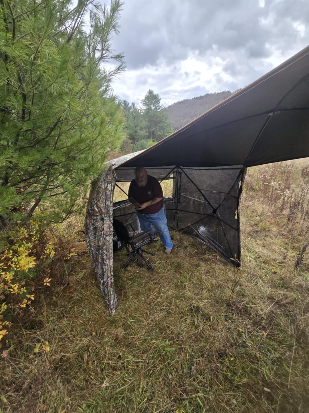 Customer photo review of FlipGuard 270 Big Flipping Door RainProof See-Through Whitetail Hunting Blind