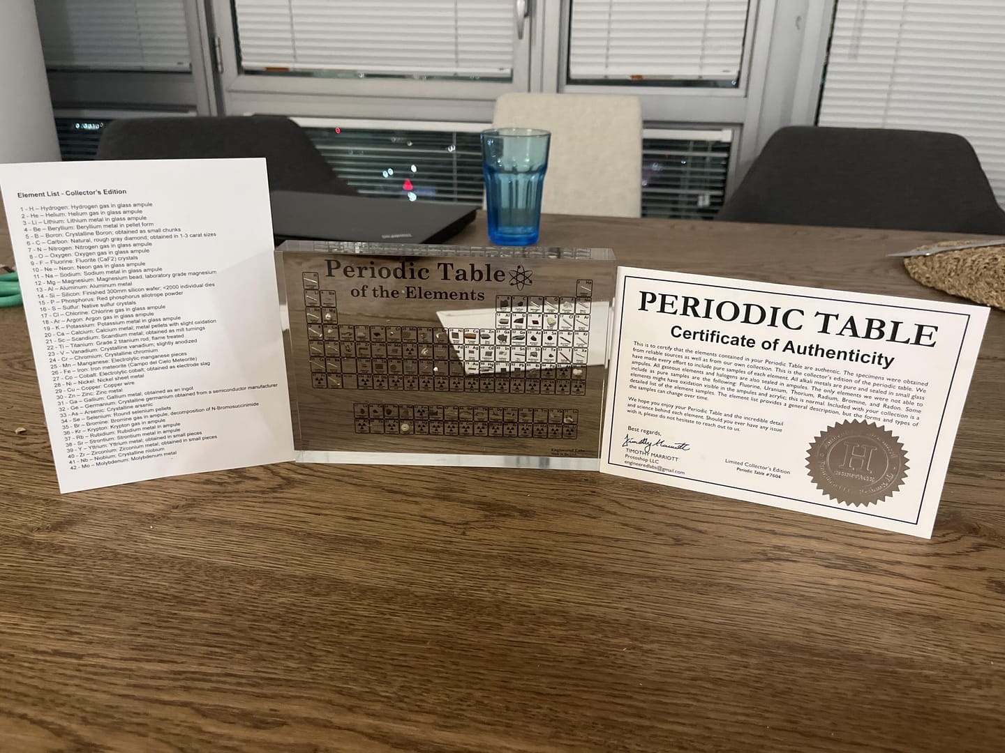 Customer photo review of Heritage Periodic Table: Collector's Edition 85 Elements