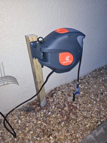 Customer photo review of Retractable Garden Hose Reel-1/2in-100ft