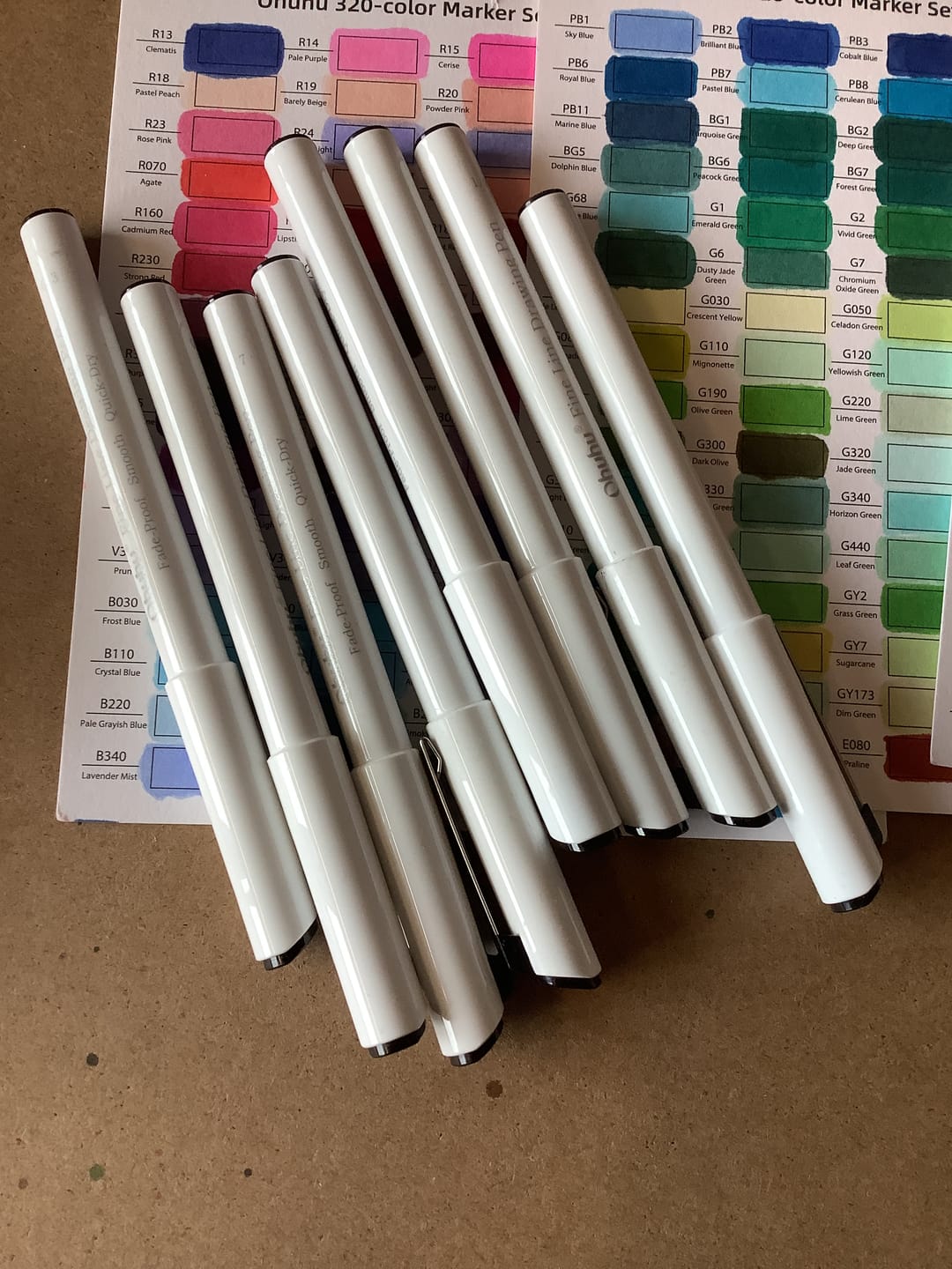 Customer photo review of Ohuhu Fineliner Drawing Pen, 8 Pack