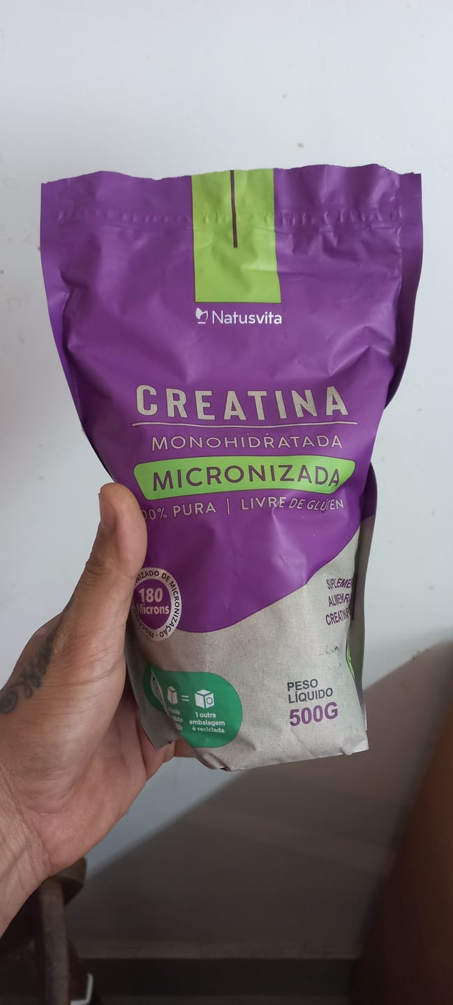 Customer photo review of Creatina 100% Pura (500g). Monohidratada e Micronizada 180 mícrons. Livre de Metais Pesados