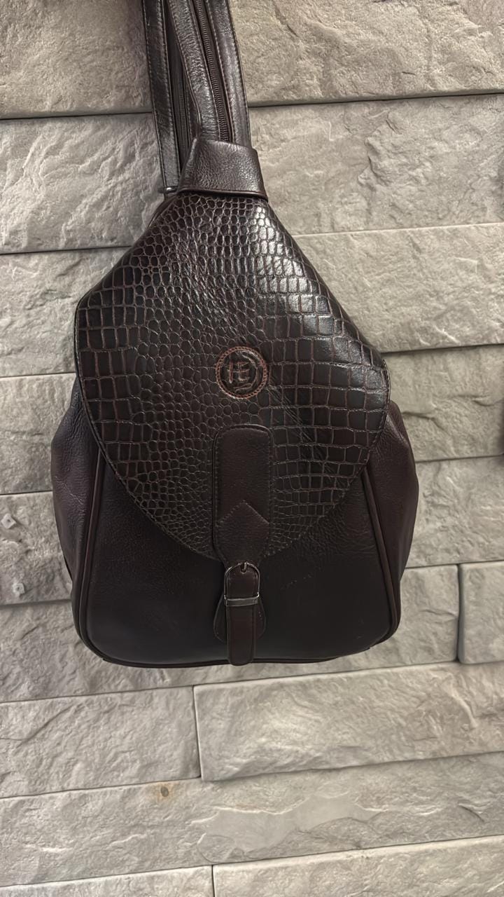 Customer photo review of Maroon Croco Leather Shoulder Bag