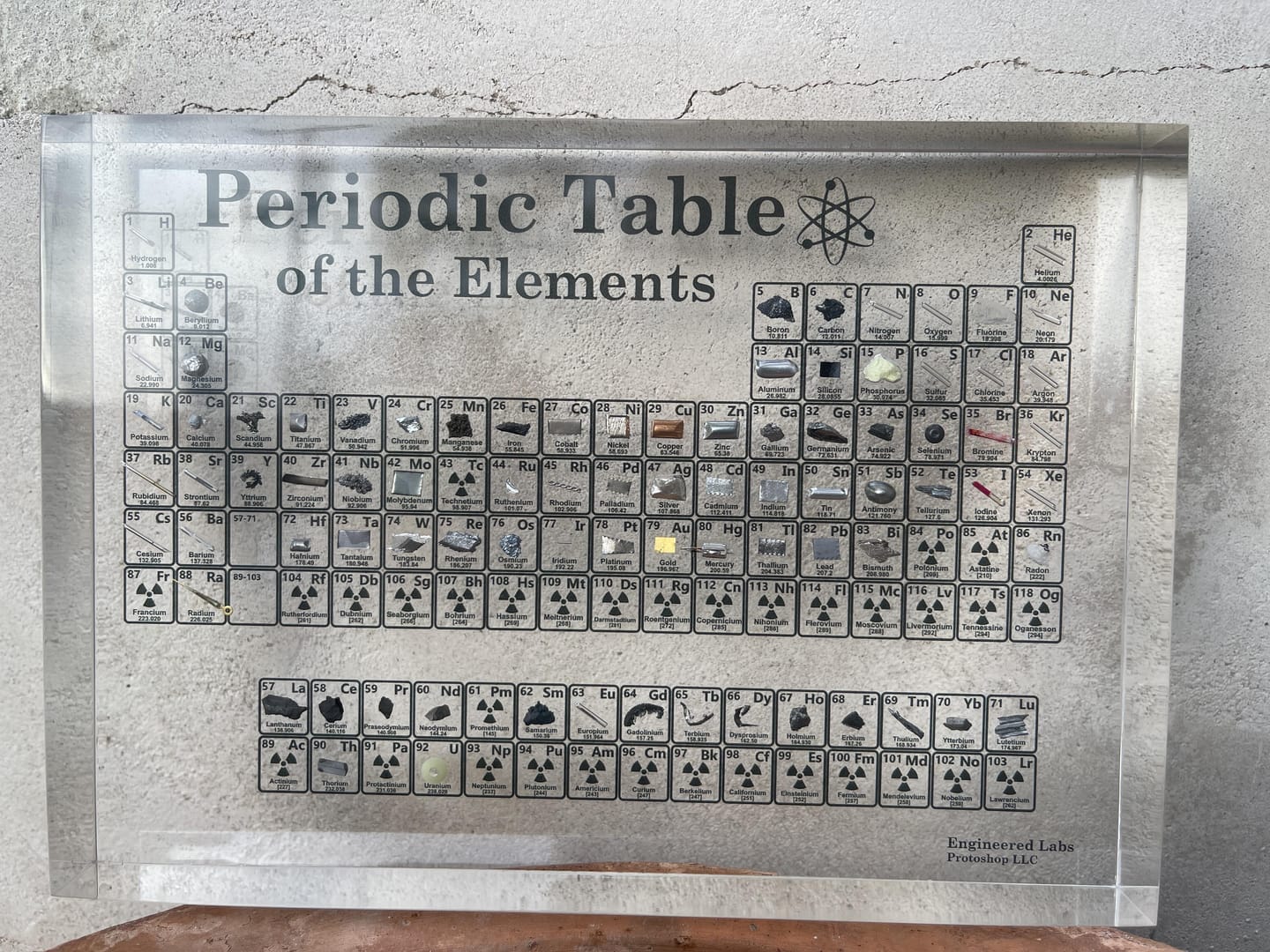 Customer photo review of Heritage Periodic Table: Collector's Edition 85 Elements