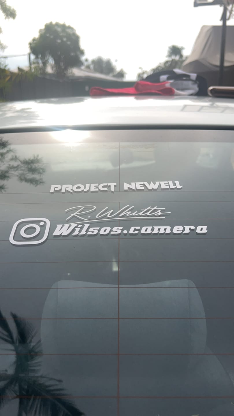 Customer photo review of Custom Instagram Name Sticker