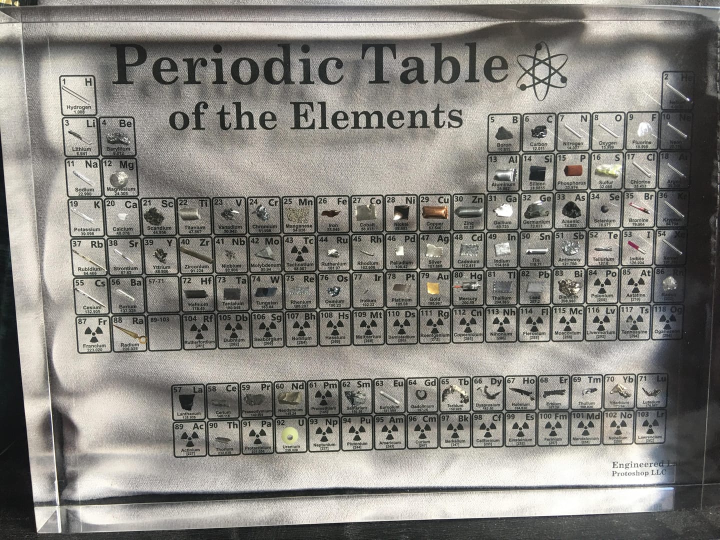 Customer photo review of Heritage Periodic Table: Collector's Edition 85 Elements