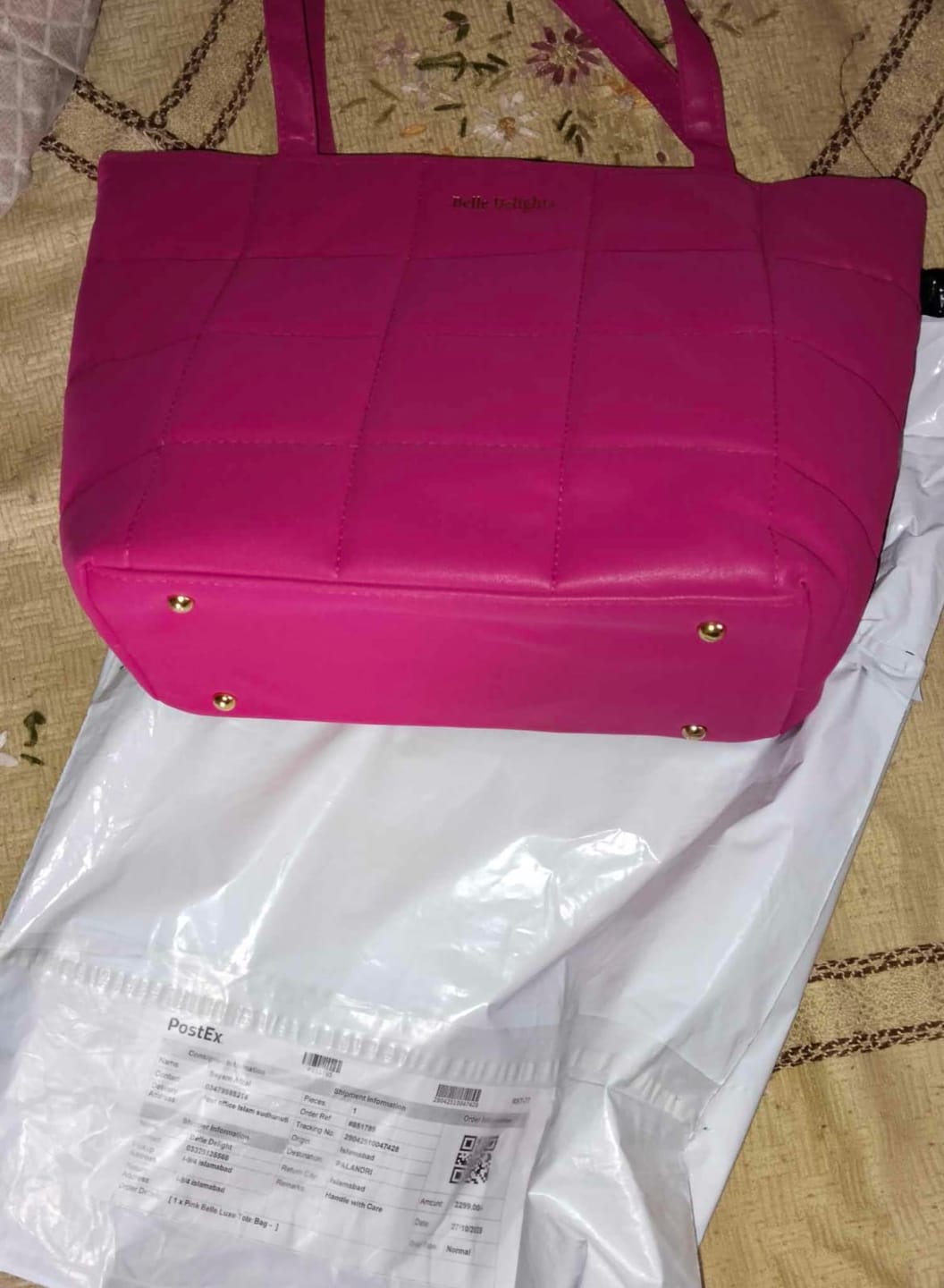 Customer photo review of Pink Belle Luxe Tote Bag