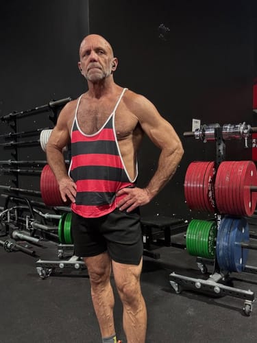 Customer photo review of Mens Strap Stripe Casual Tank SKUL08505