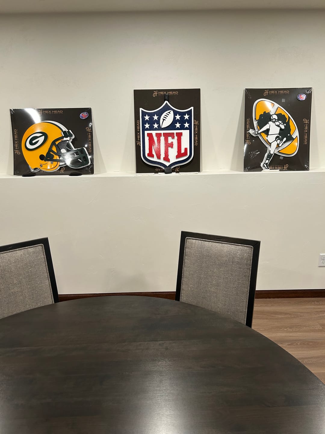 Customer photo review of BLITZ Collection - 8 Layer Green Bay Packers Helmet 3D Vintage Metal Wall Art