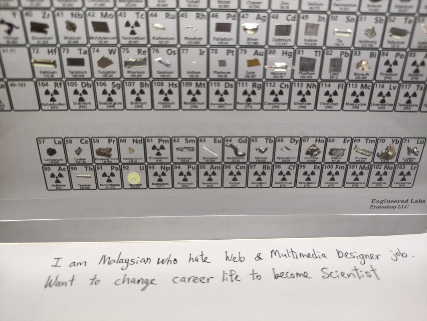 Customer photo review of Heritage Periodic Table: Collector's Edition 85 Elements