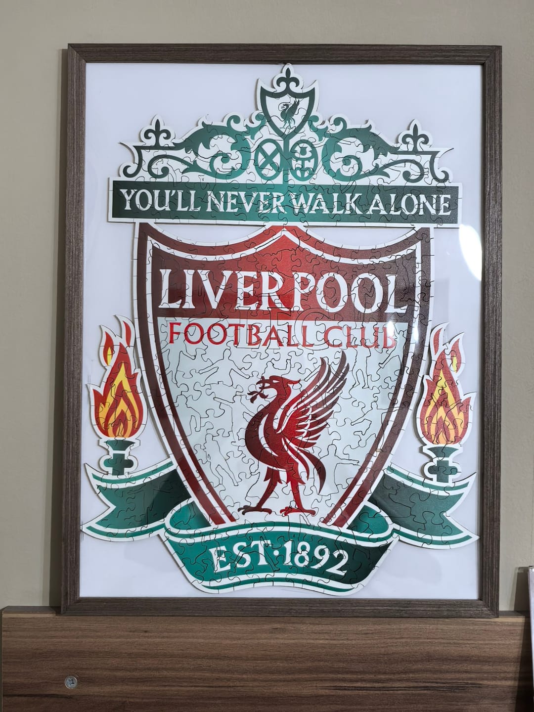 Customer photo review of Liverpool FC® Logo - Wooden Puzzle