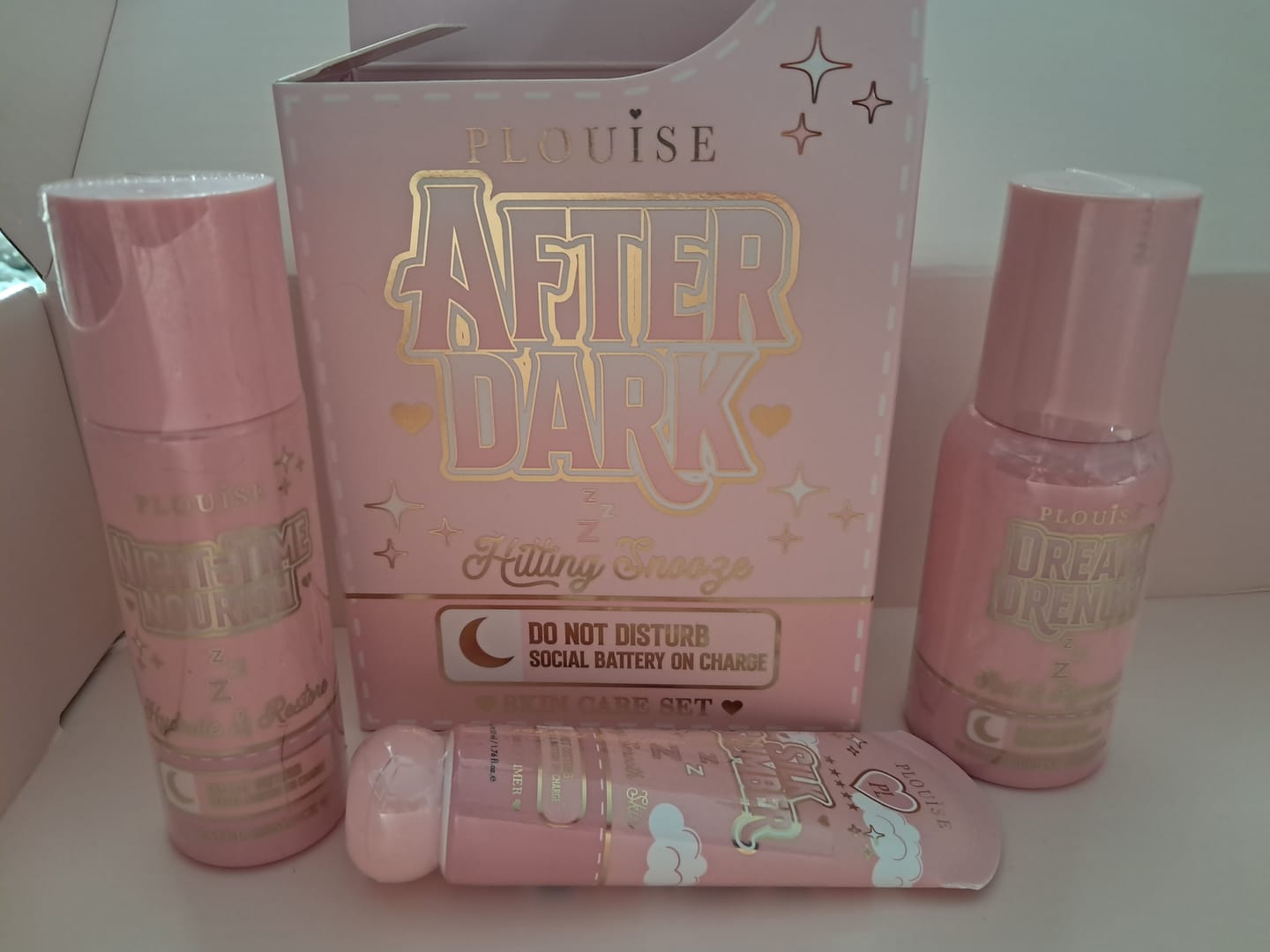 Customer photo review of After Dark - Hitting Snooze Nighttime Skincare Set