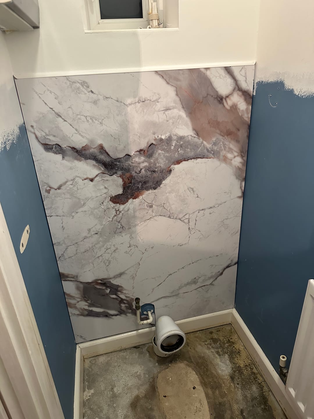 Customer photo review of Premium Sapphire Marble Matt Shower Wall Panel – 1M x 2.4M