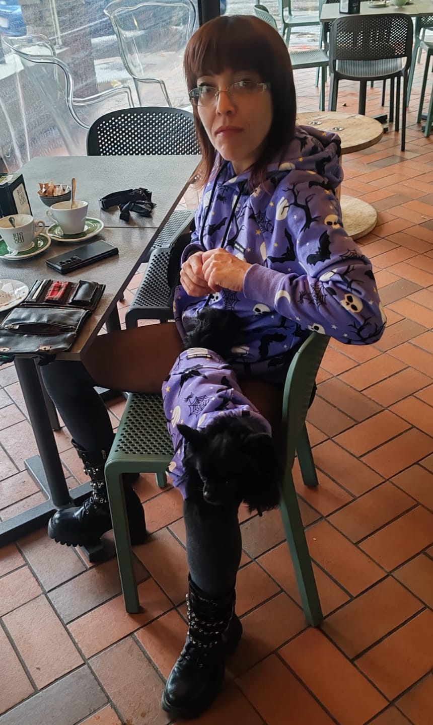 Customer photo review of Halloween Dog Hoodie - Purple