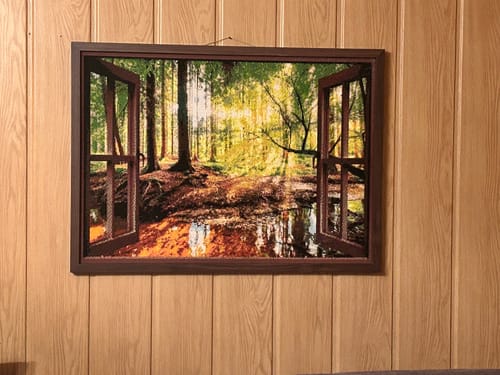 Customer photo review of 5D Diamond Painting – Fenster mit Waldblick