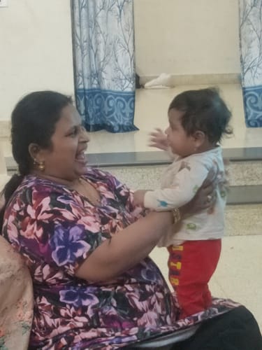 Customer photo review of Purple & Pink Flowers Night and Lounge Gown