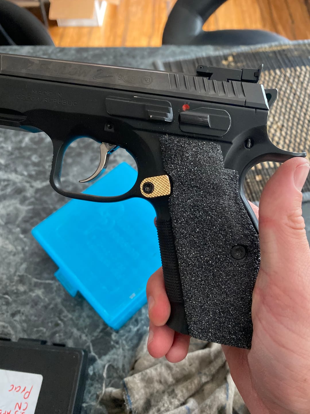 Customer photo review of CZ Shadow 2 Magazine Release Button