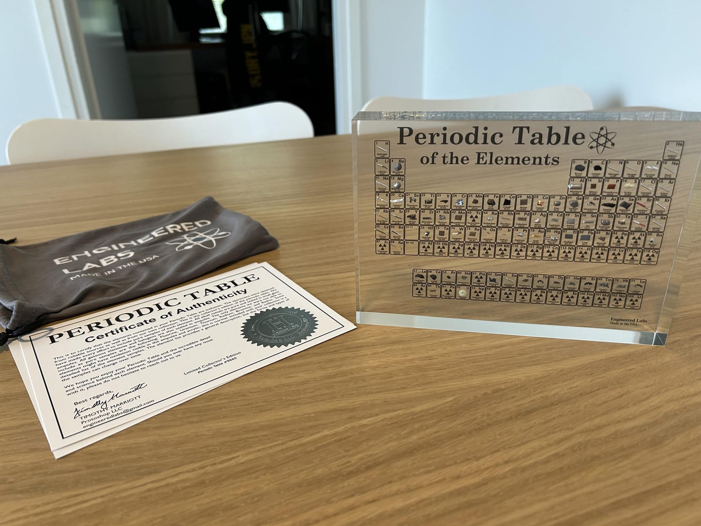 Customer photo review of Heritage Periodic Table: Collector's Edition 85 Elements