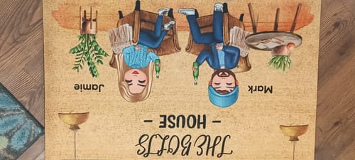 Customer photo review of Doll Grandma Grandpa House Personalized Doormat