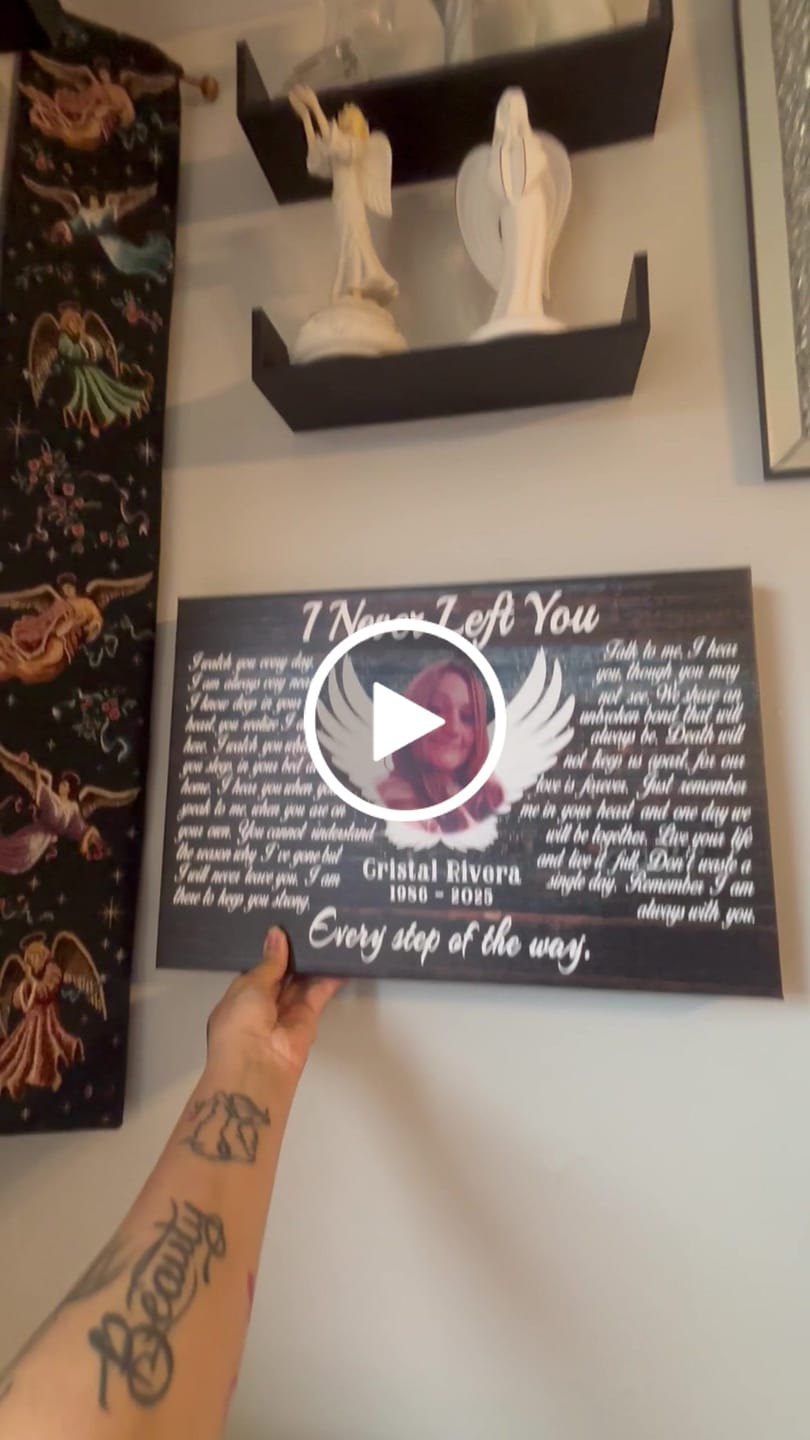 Customer video review of Personalized Canvas Prints, Custom Photo, Memorial Gifts, Sympathy Gifts, Angel Wings I Never Left You Love Dem Canvas