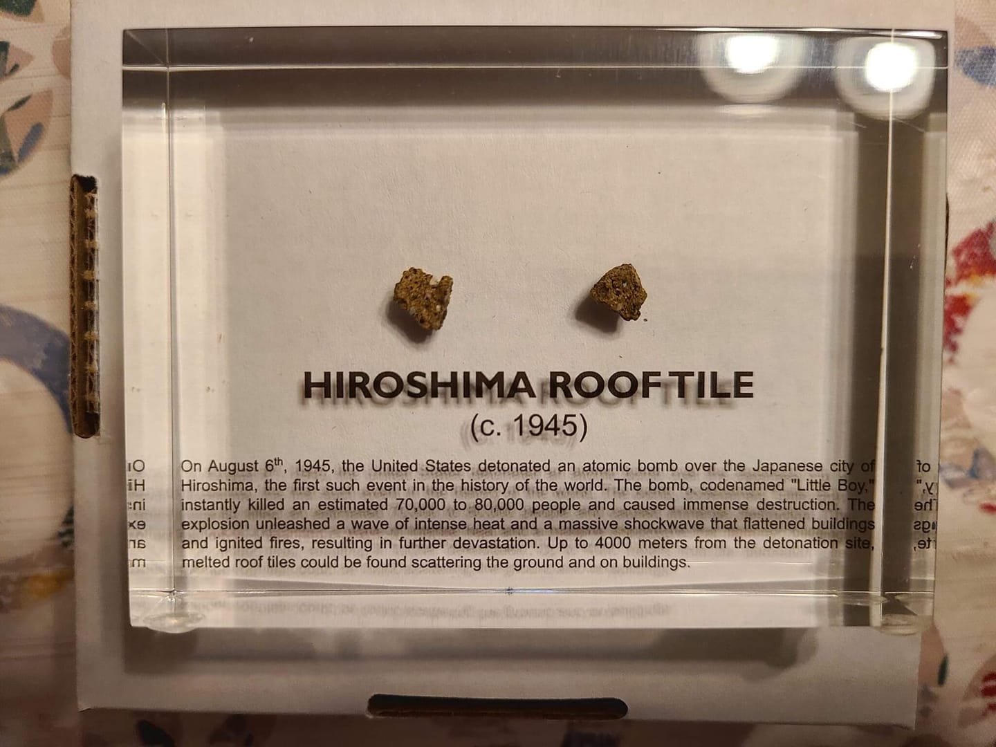 Customer photo review of Hiroshima Tile Artifact Display