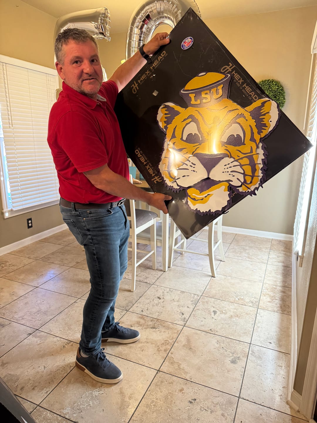 Customer photo review of LSU VAULT Tiger 3D Vintage Metal Wall Art