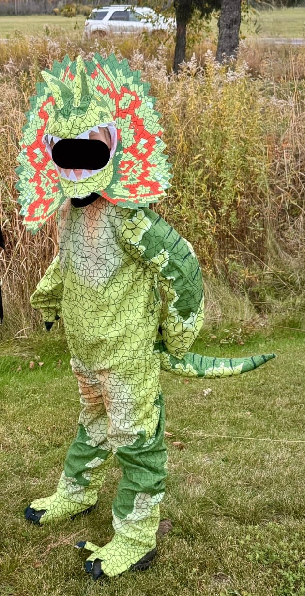 Customer photo review of Halloween Dilophosaurus Costume For Kids