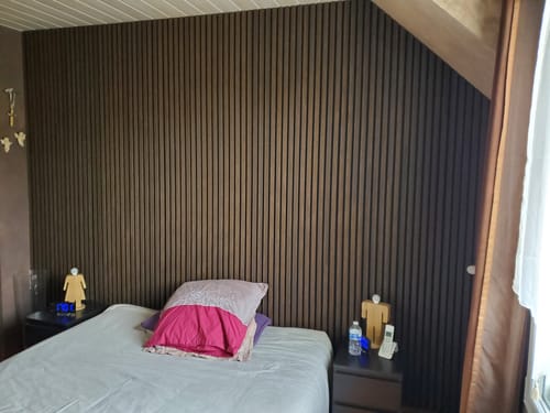 Customer photo review of Panneau acoustique en bois | Chêne Fumé | De première qualité