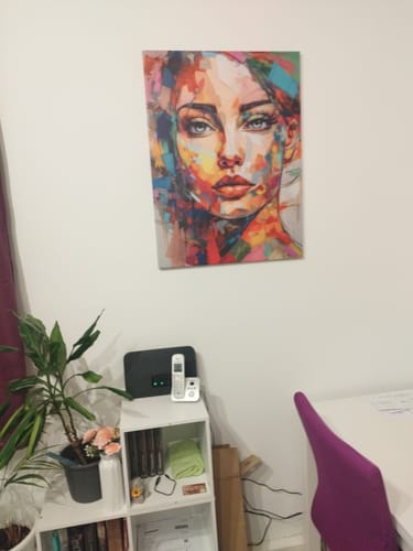 Customer photo review of Leinwandbild | Abstraktes Frauenporträt Aurora | Hochformat