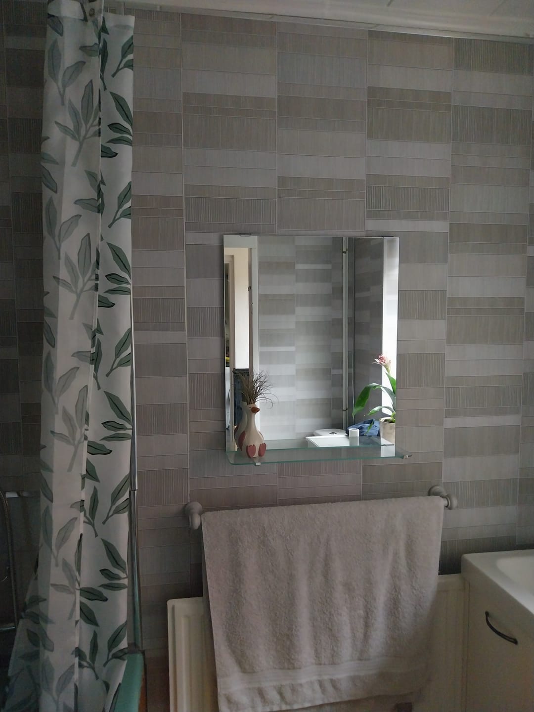Customer photo review of 8mm Light Grey Mosaic Bathroom Wall Panel 2.6M