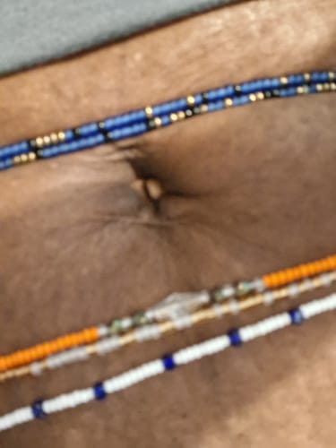 Customer photo review of Extended Length 60 Inch Bless Her Tie On Waist Beads