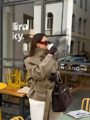 Customer photo review of 100% Wool Belted Coat