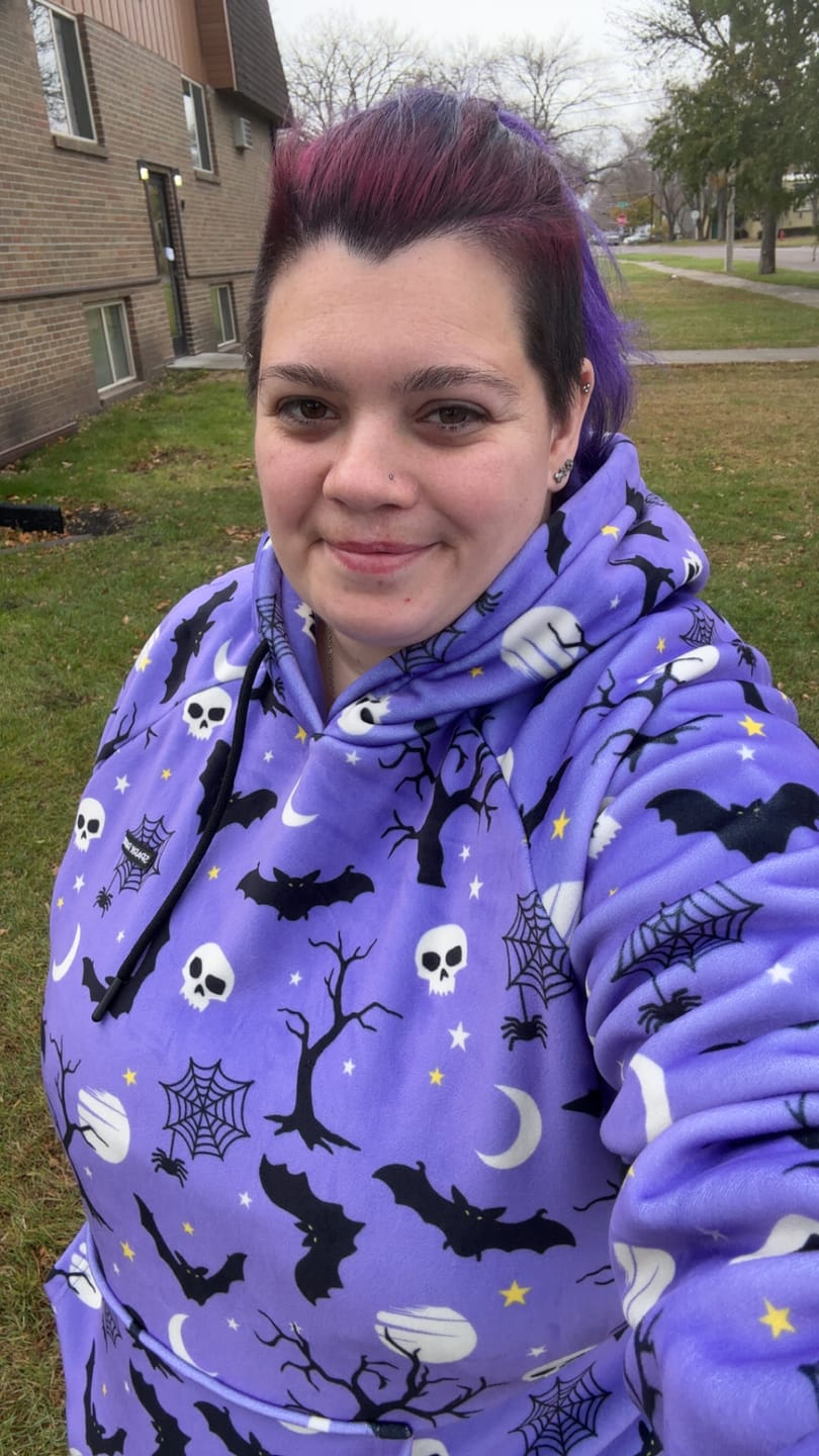 Customer photo review of Halloween Human Hoodie - Purple