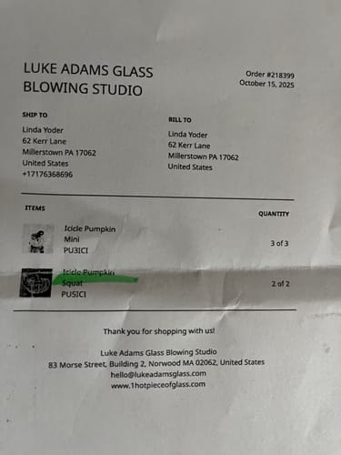 Customer photo review of Icicle Pumpkin