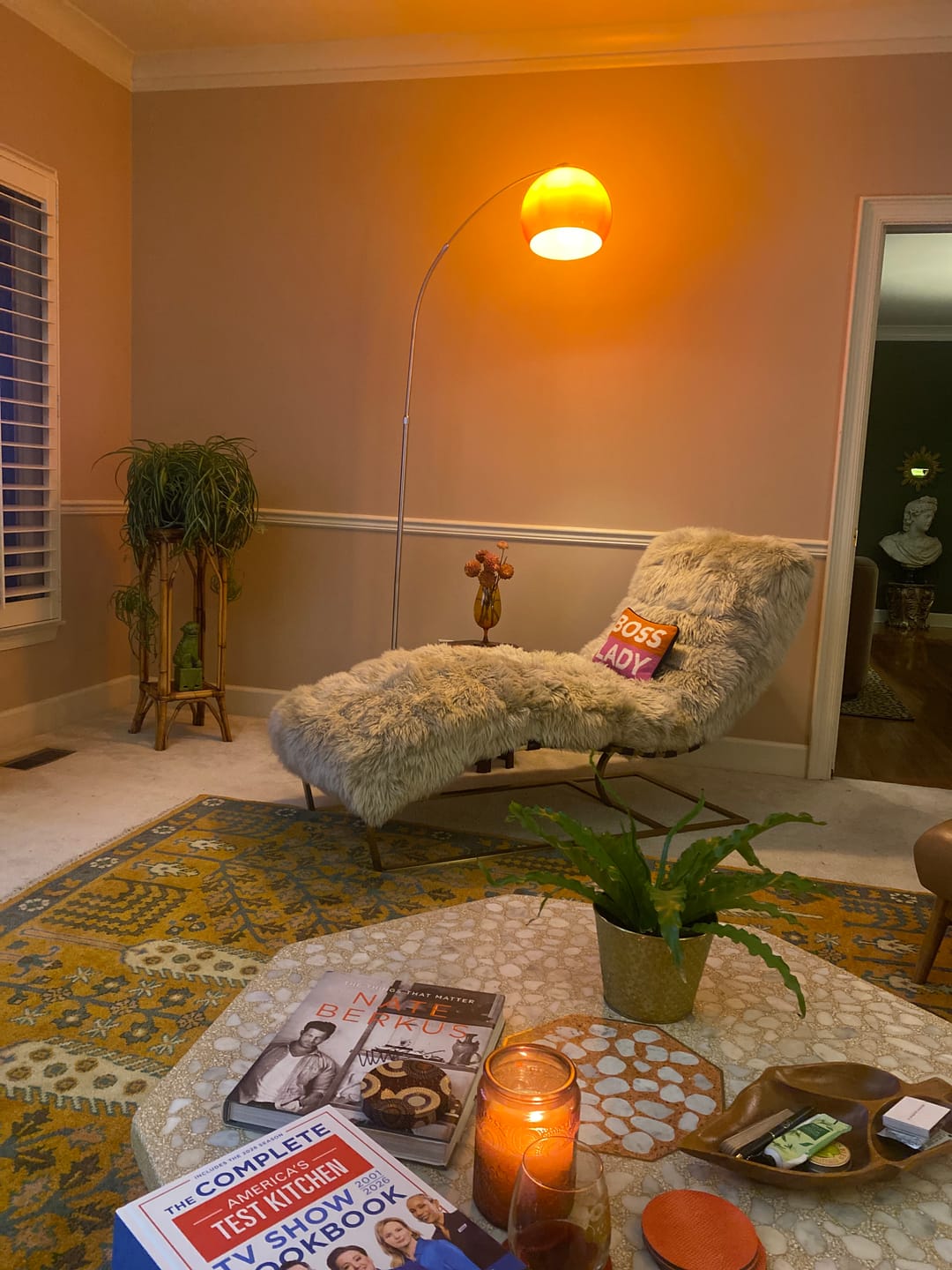 Customer photo review of Orange Dome Modern Arched Metal LED Floor Lamp