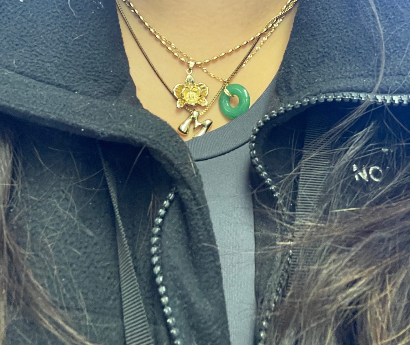 Customer photo review of Jade Coin Necklace