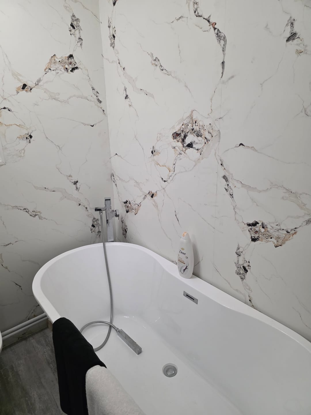 Customer photo review of 10mm Oro Gold Marble Ultra Matt Shower Panel 1M x 2.4M