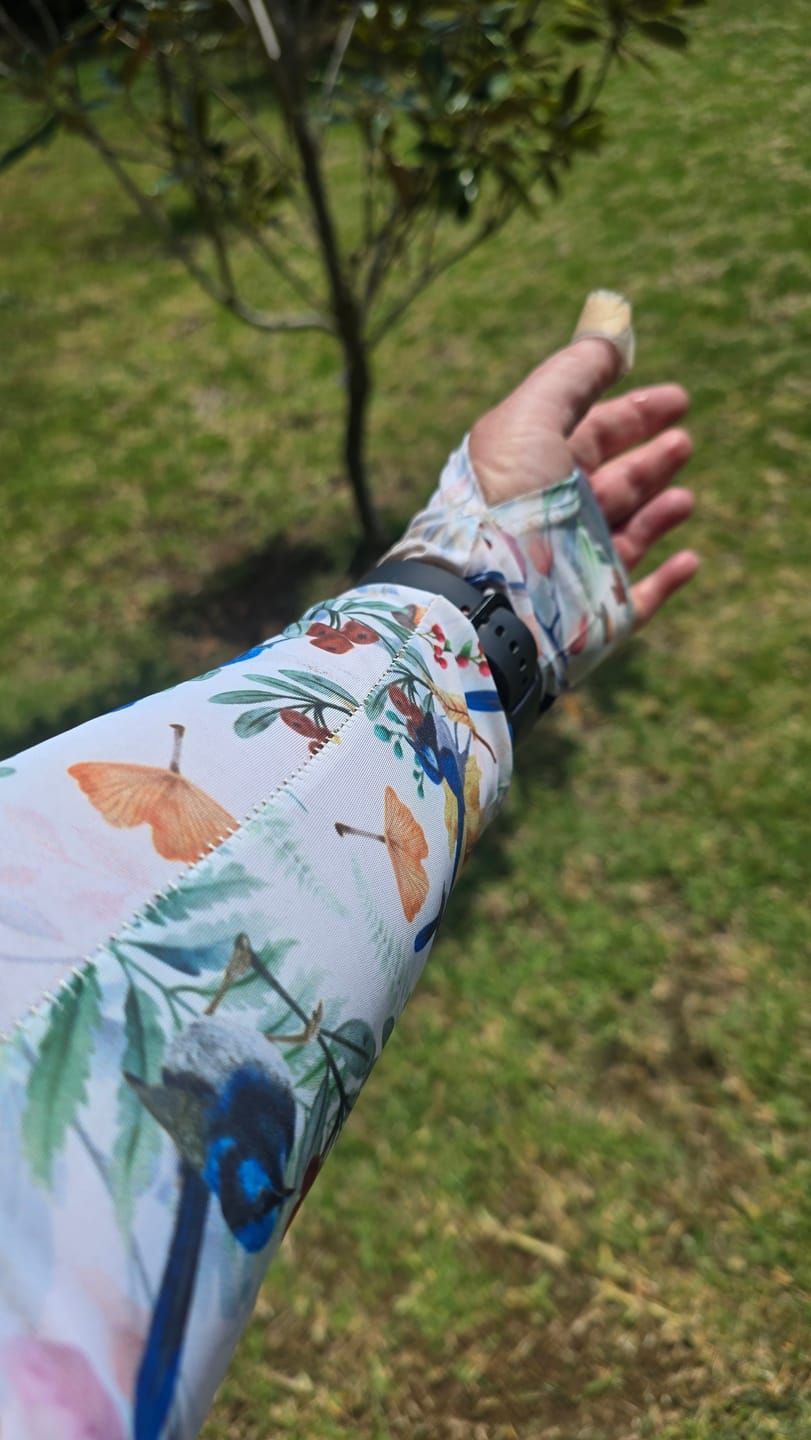 Customer photo review of Gardening Protection Sleeves - Blue Wren White