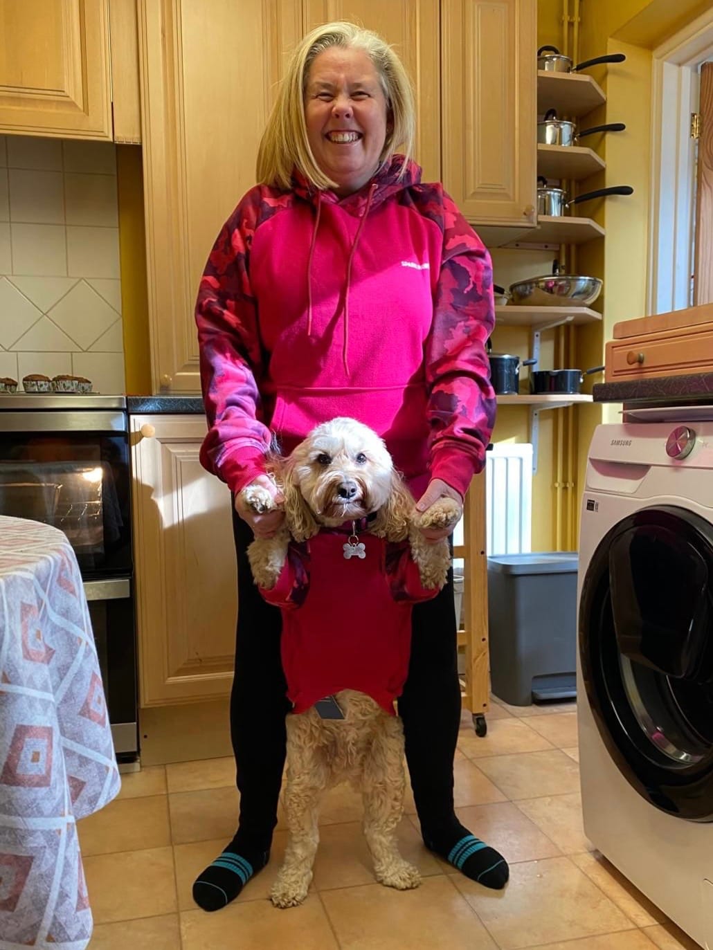 Customer photo review of Fuchsia Camo Human Hoodie