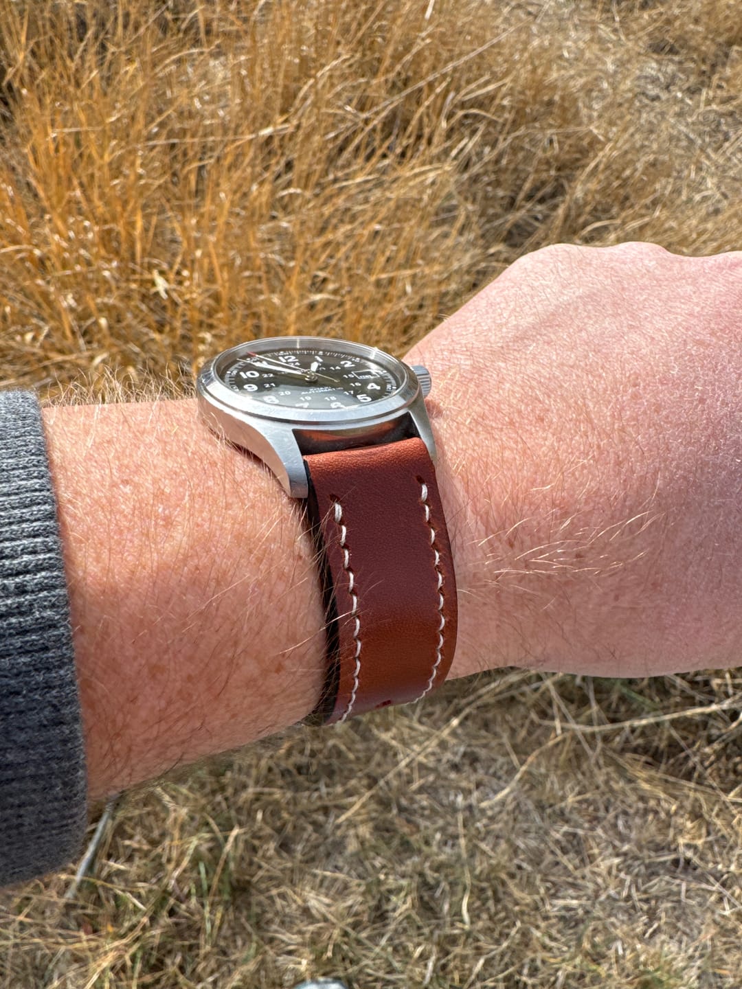 Customer photo review of Horween English Tan Dublin | Natural Thread