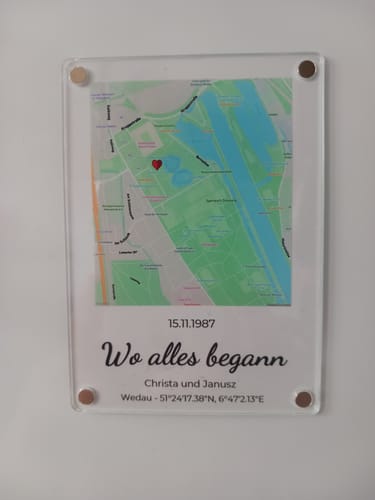 Kundenbewertung mit Foto zu "Unser Ereignis" - Acryl Magnet