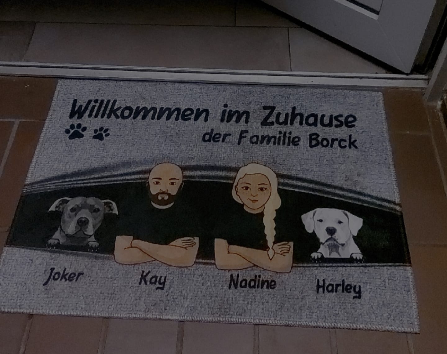 Customer photo review of Willkommen in unserem Zuhause - Individuelle Fußmatte