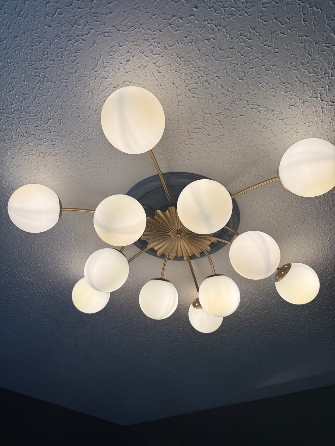 Customer photo review of Blossom 12-Light Opal Glass Bubble Semi Flush Chandelier