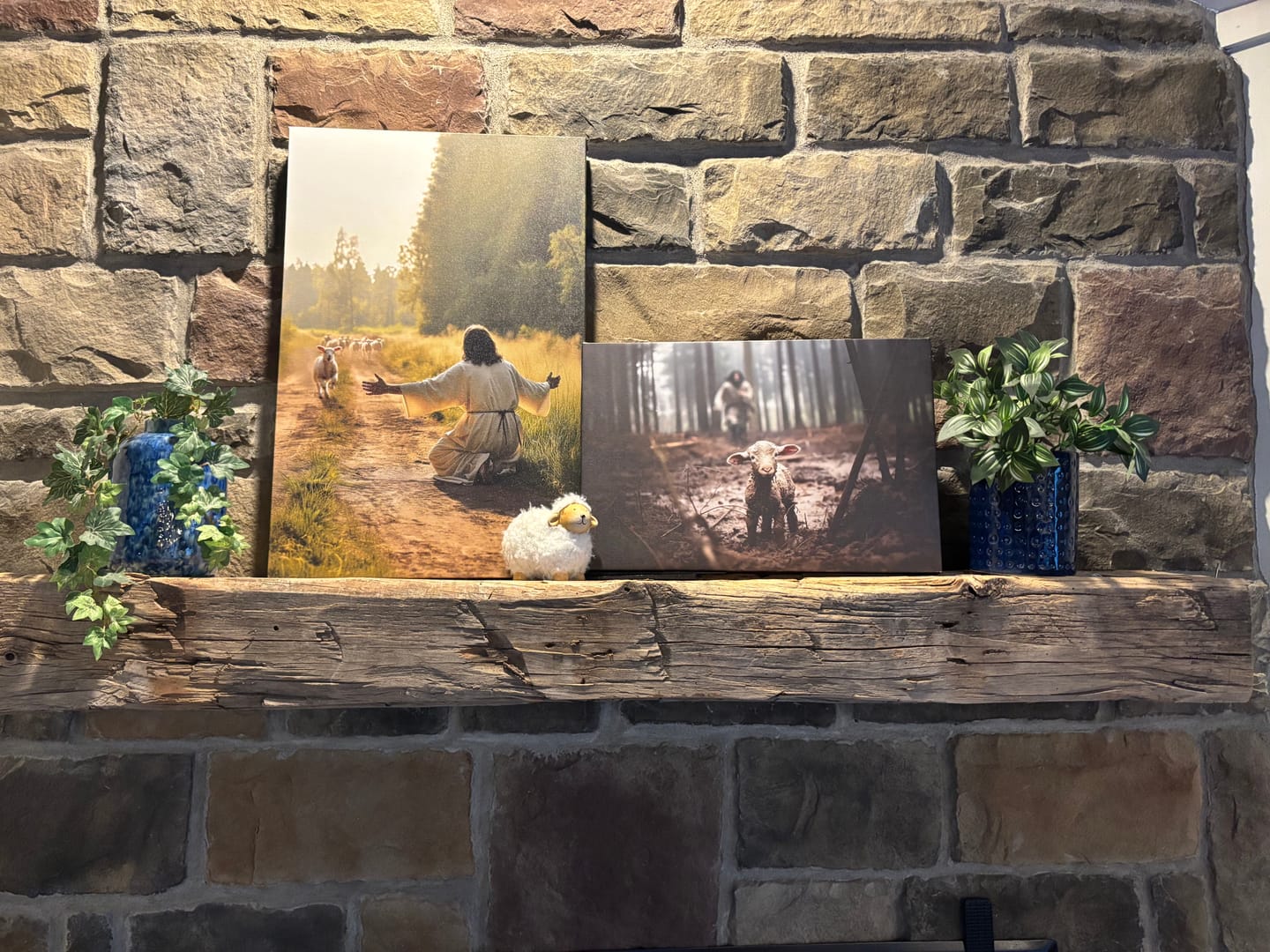 Customer photo review of Lamb Runs to Jesus Wall Art Canvas