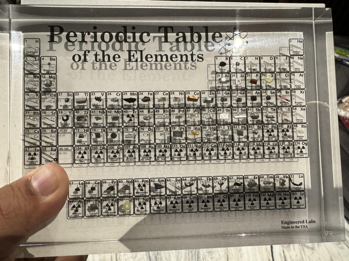 Customer photo review of Heritage Periodic Table: Collector's Edition 85 Elements