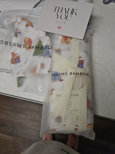 Customer photo review of Beary Merry Christmas Swaddle & Hat Set