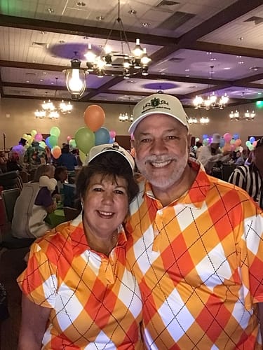 Customer photo review of Couple Halloween Cross Orange White Argyle set Golf Championship Trophy tournament